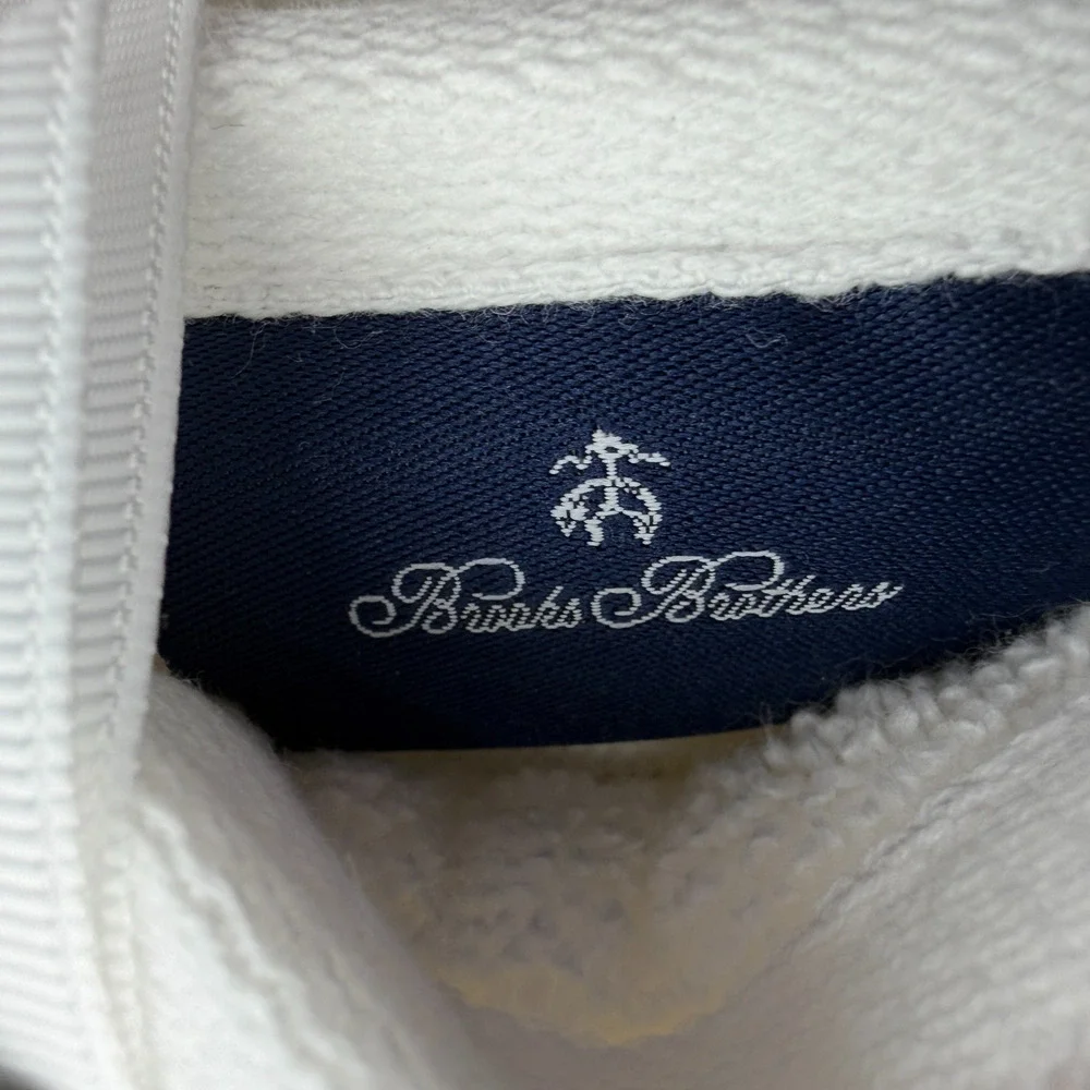 Brooks Brothers 100% Cotton Washcloths Set of 4 White Black Stitch 13x13